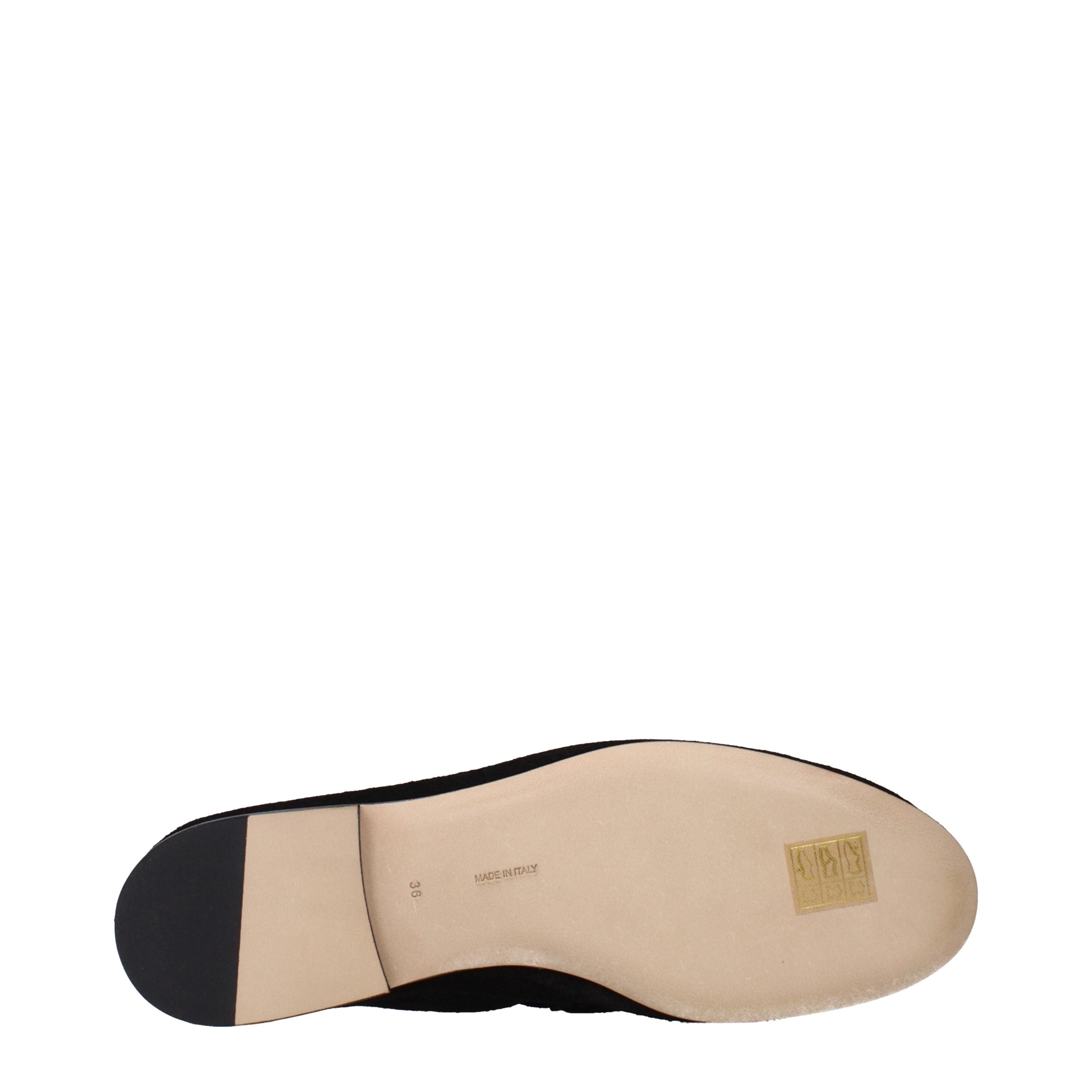 The Row Schwarze Leder Loafer zum Hineinschlüpfen