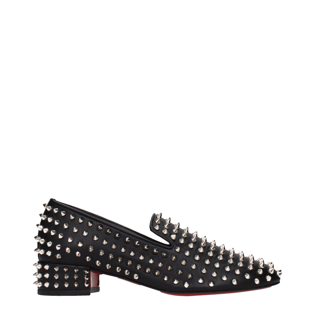 Christian Louboutin Schwarze Leder Loafer zum Hineinschlüpfen