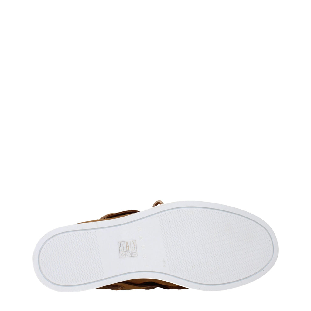 Marni Braune Loafer aus Leder zum Hineinschlüpfen