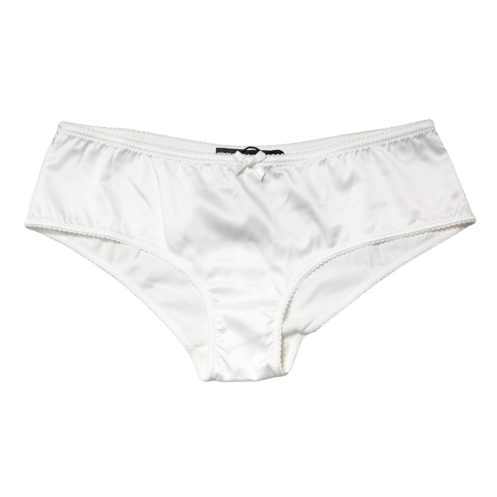 Dolce & Gabbana Weiße Seiden-Stretch-Panty mit mittlerem Bund