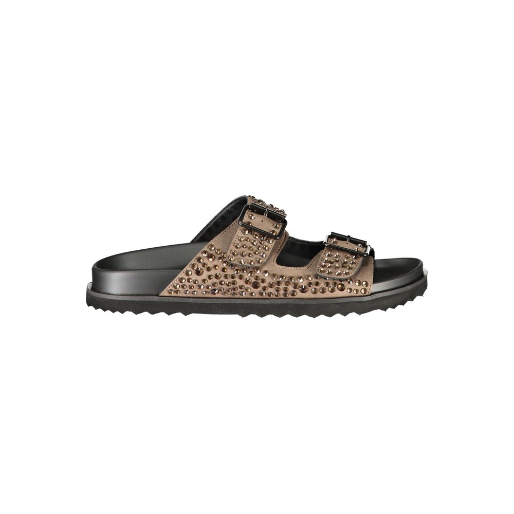 Laura Biagiotti Braune Damen-Slipper aus Polyurethan