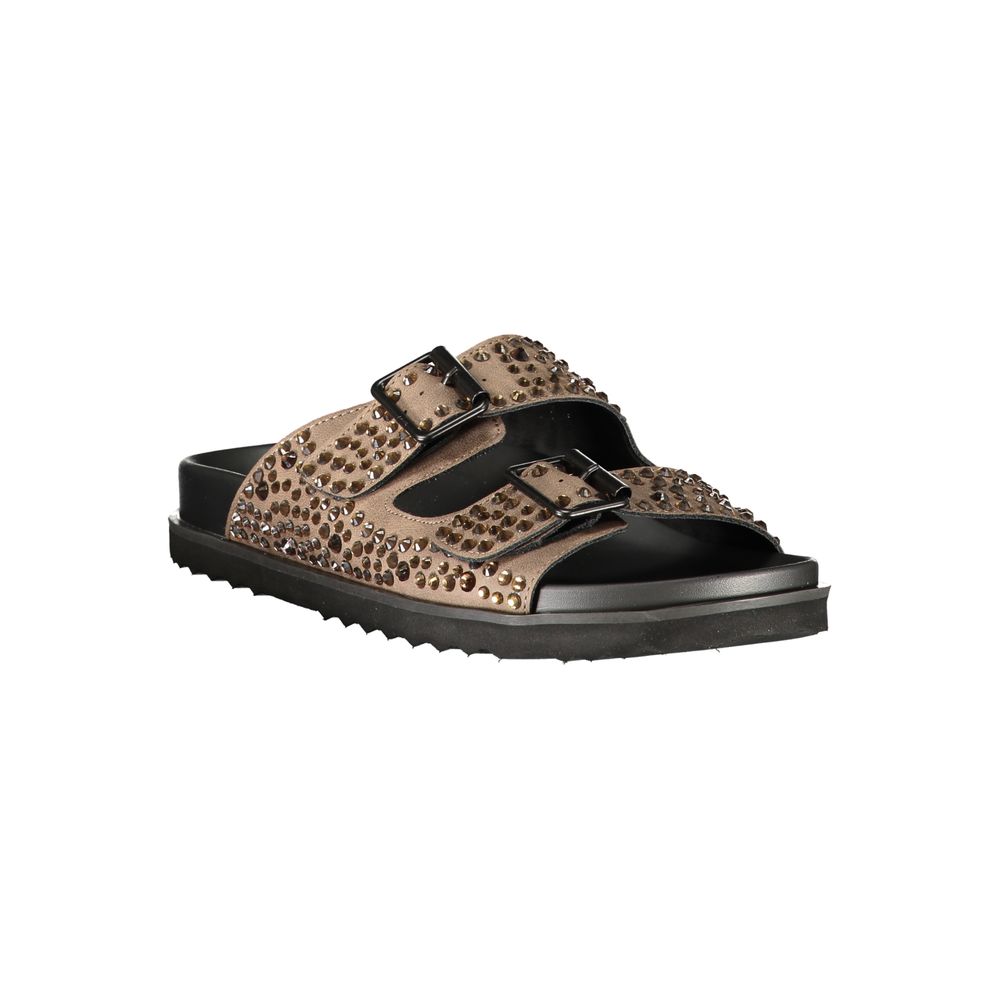 Laura Biagiotti Braune Damen-Slipper aus Polyurethan