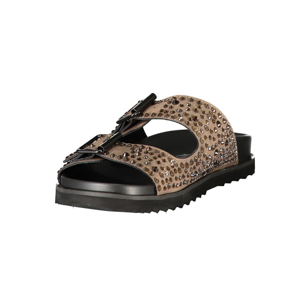 Laura Biagiotti Braune Damen-Slipper aus Polyurethan