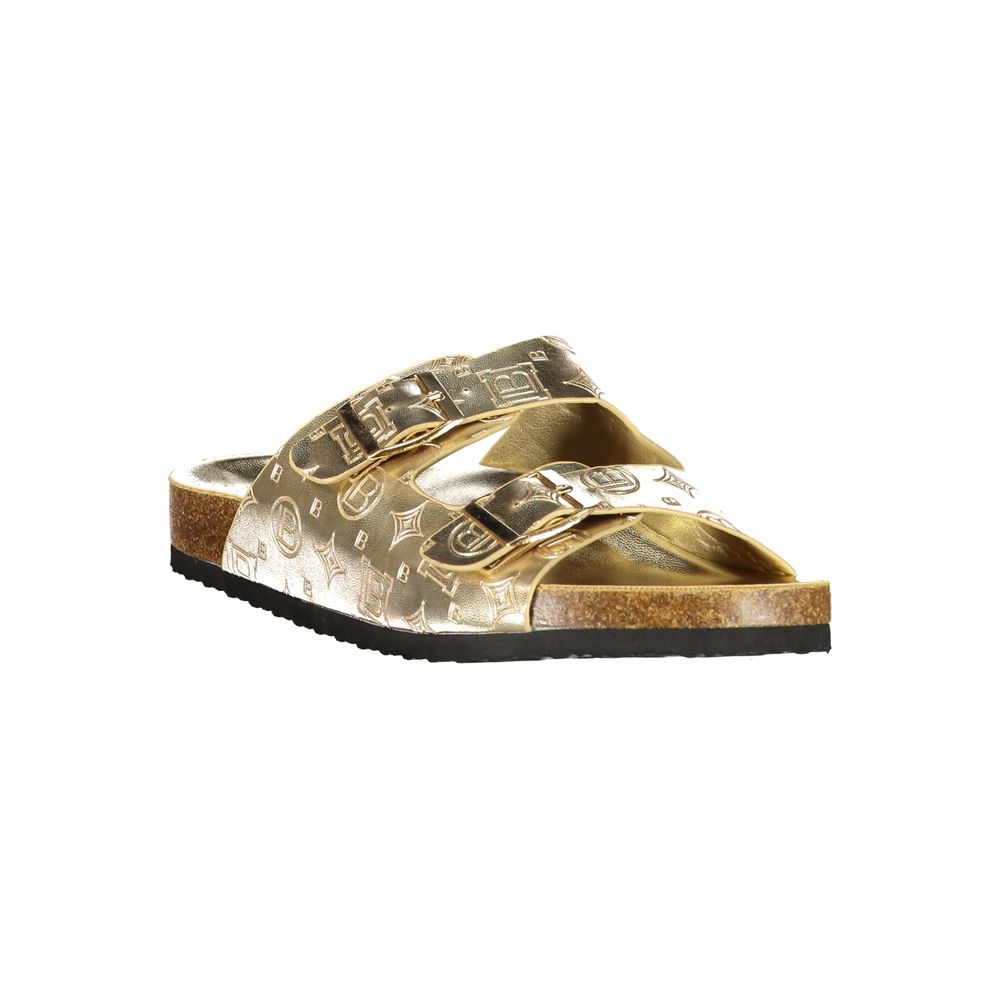 Laura Biagiotti Goldfarbene Sandalen aus Polyethylen