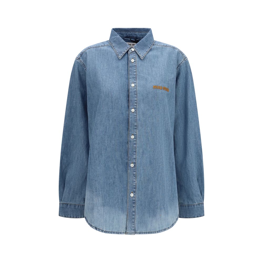 Miu Miu Blaues Denim-Hemd