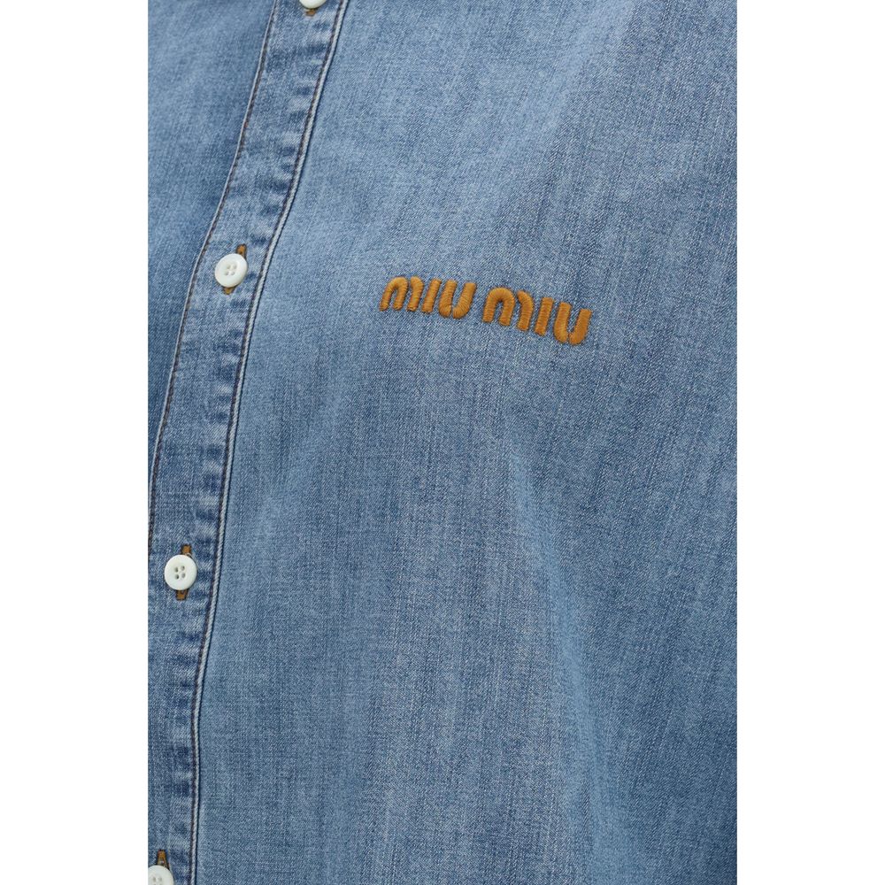 Miu Miu Blaues Denim-Hemd