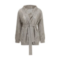 Brunello Cucinelli Beige Leinenstrickjacke