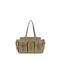 Prada Zweifarbige Schultertasche aus Baumwolle