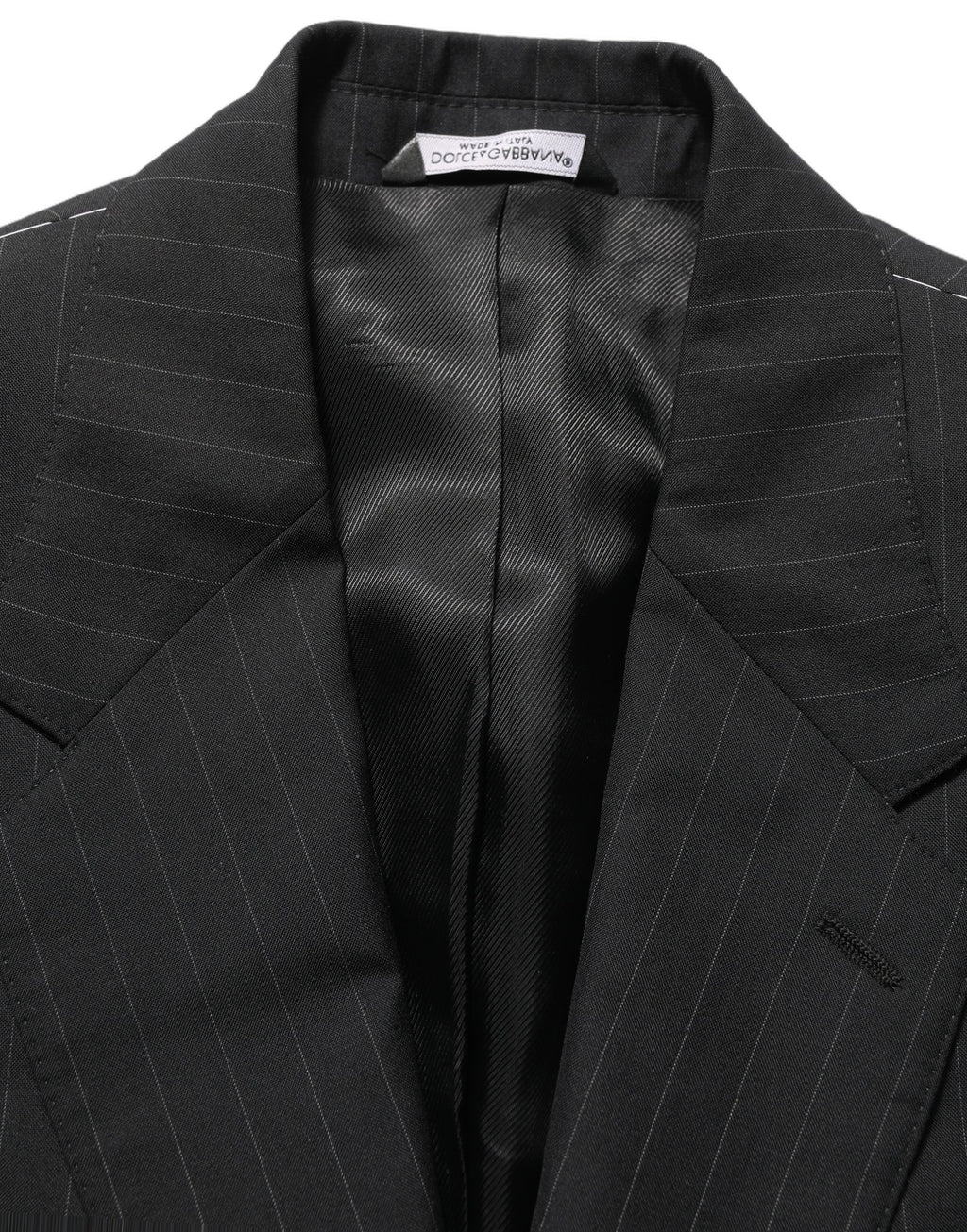 Dolce & Gabbana Sakko aus Wolle mit schwarzem Streifenmuster, einreihig
