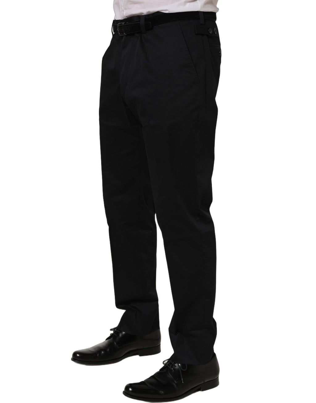 Dolce & Gabbana Schwarze Baumwollhose mit schmal zulaufendem Bein