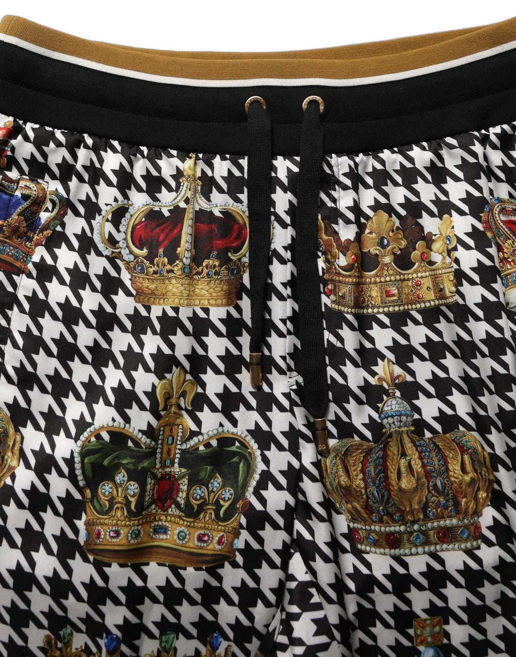 Dolce & Gabbana Multicolor Hahnentritt Krone Männer Sweatpants Hosen