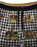 Dolce & Gabbana Multicolor Hahnentritt Krone Männer Sweatpants Hosen