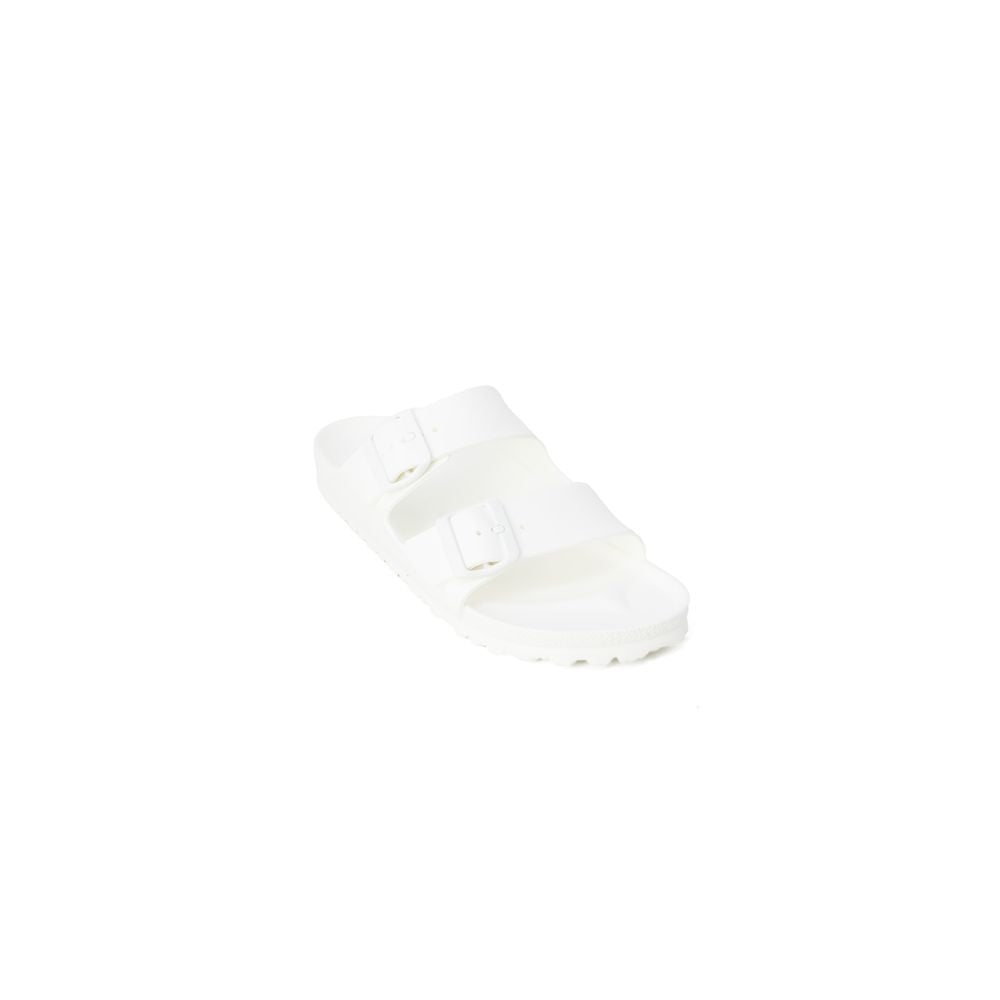 Birkenstock Weiße flache Sandalen aus Kunststoff