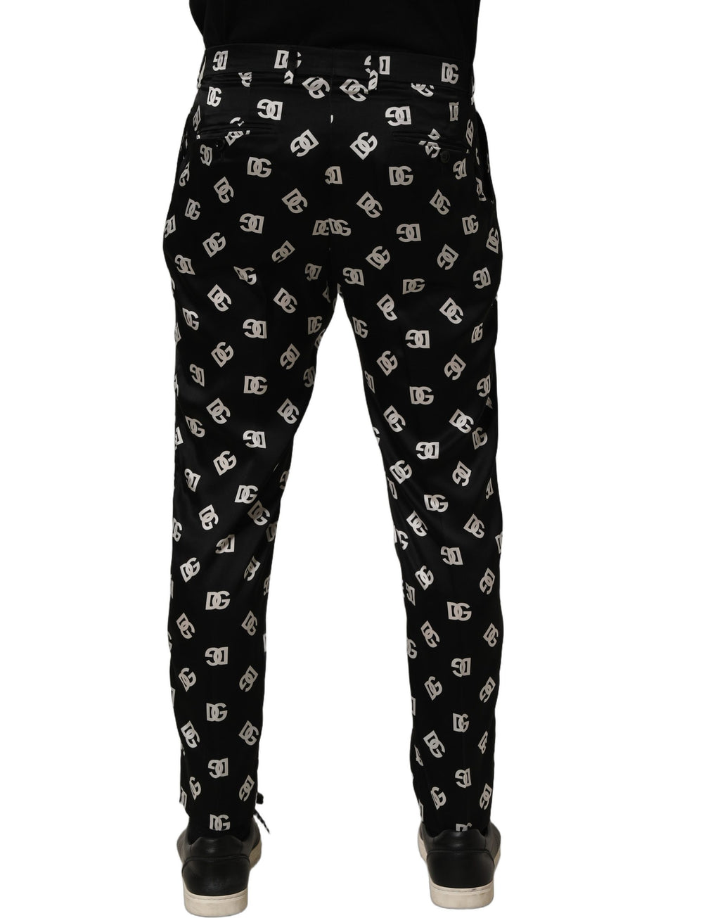 Dolce & Gabbana Schwarze Seiden-Röhrenhose für Herren