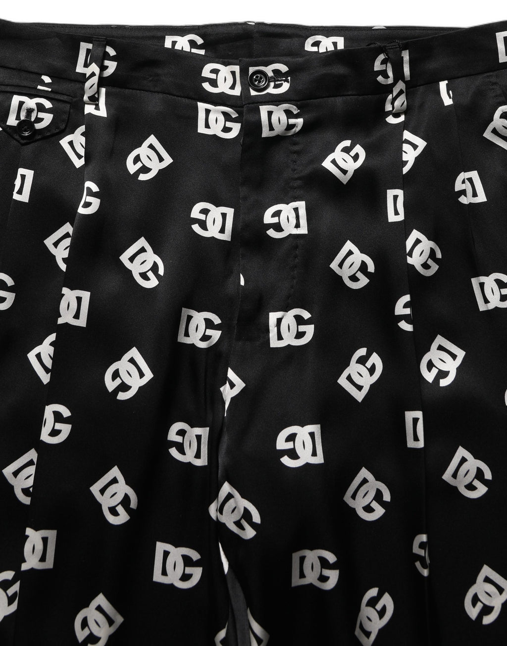 Dolce & Gabbana Schwarze Seiden-Röhrenhose für Herren