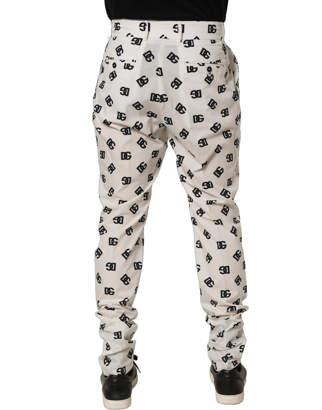 Dolce & Gabbana Weiße Skinny Fit Anzughose mit Logo für Herren
