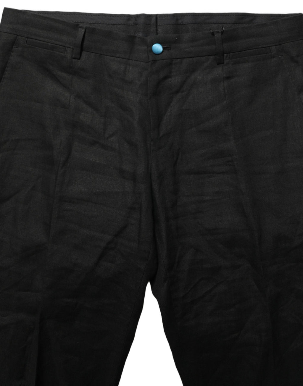 Dolce & Gabbana Schwarze Skinny-Fit Anzughose aus Leinen