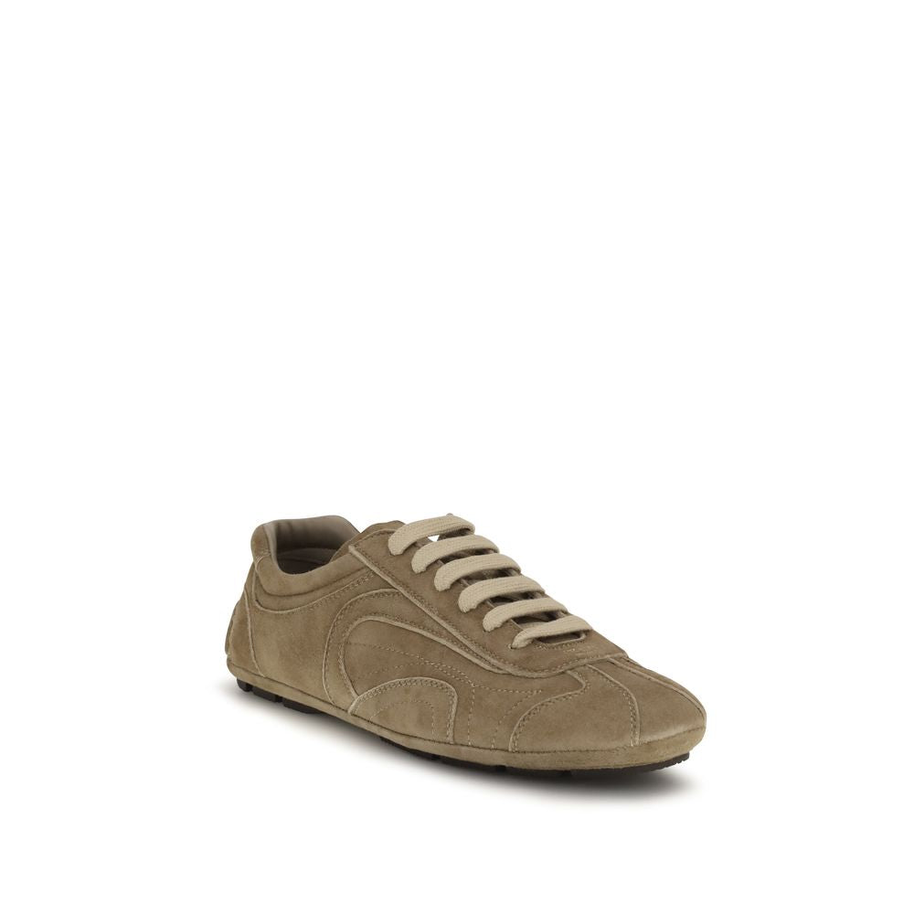 Prada Braune Kalbsleder Bos Taurus Athletic Sneaker