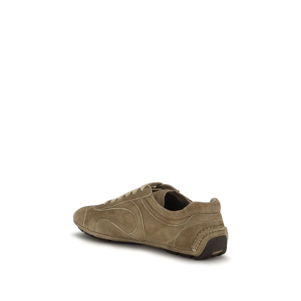 Prada Braune Kalbsleder Bos Taurus Athletic Sneaker
