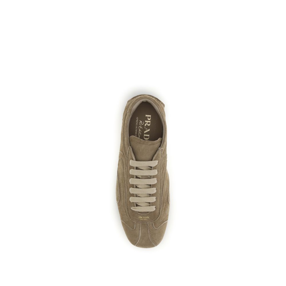 Prada Braune Kalbsleder Bos Taurus Athletic Sneaker