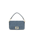 Fendi Blaue Raffia-Umhängetasche