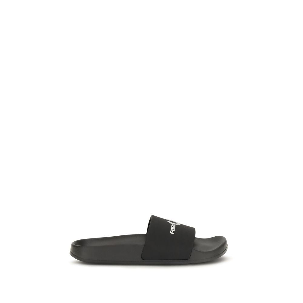 Fred Perry Schwarze Gummisandalen