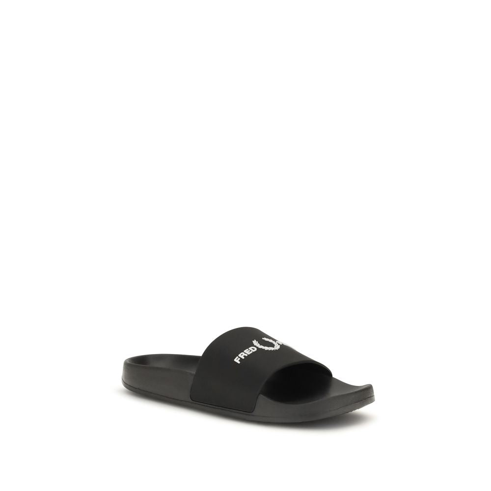 Fred Perry Schwarze Gummisandalen