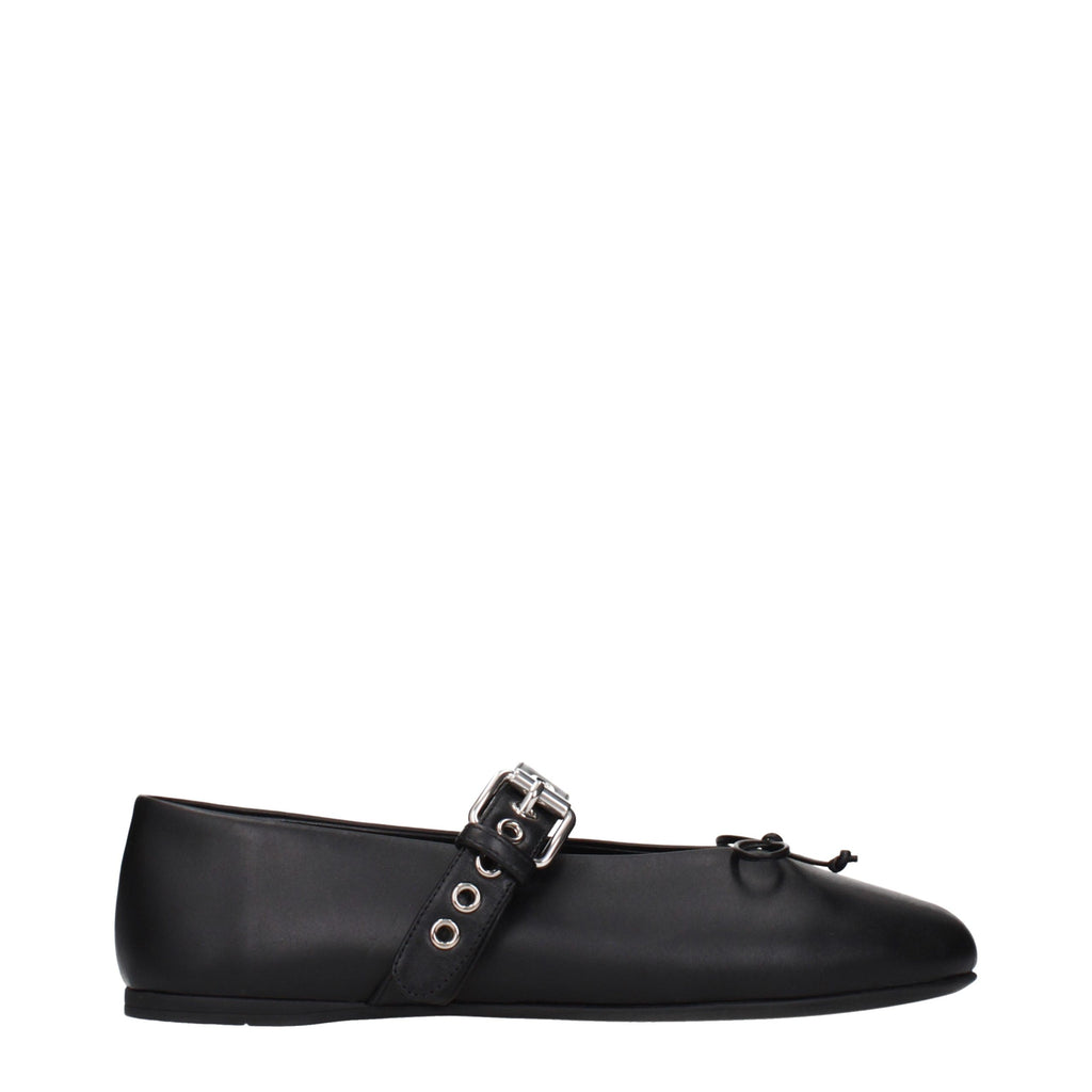 Miu Miu Schwarze Ballerinas aus Leder