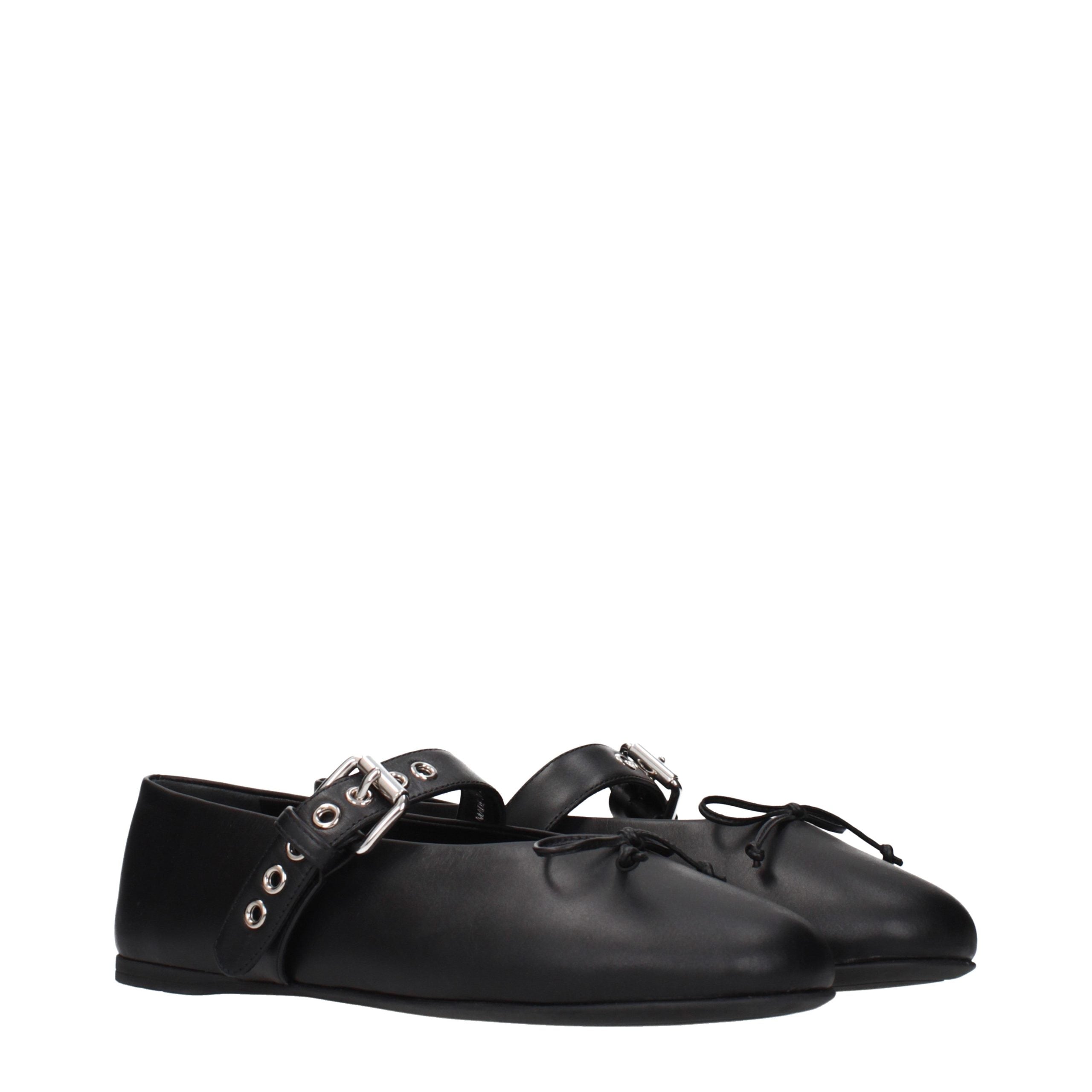 Miu Miu Schwarze Ballerinas aus Leder