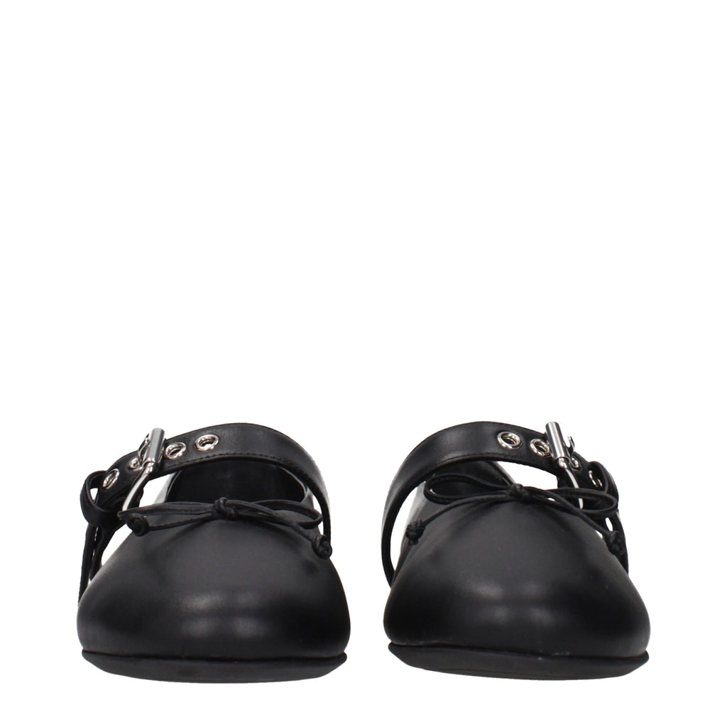 Miu Miu Schwarze Ballerinas aus Leder
