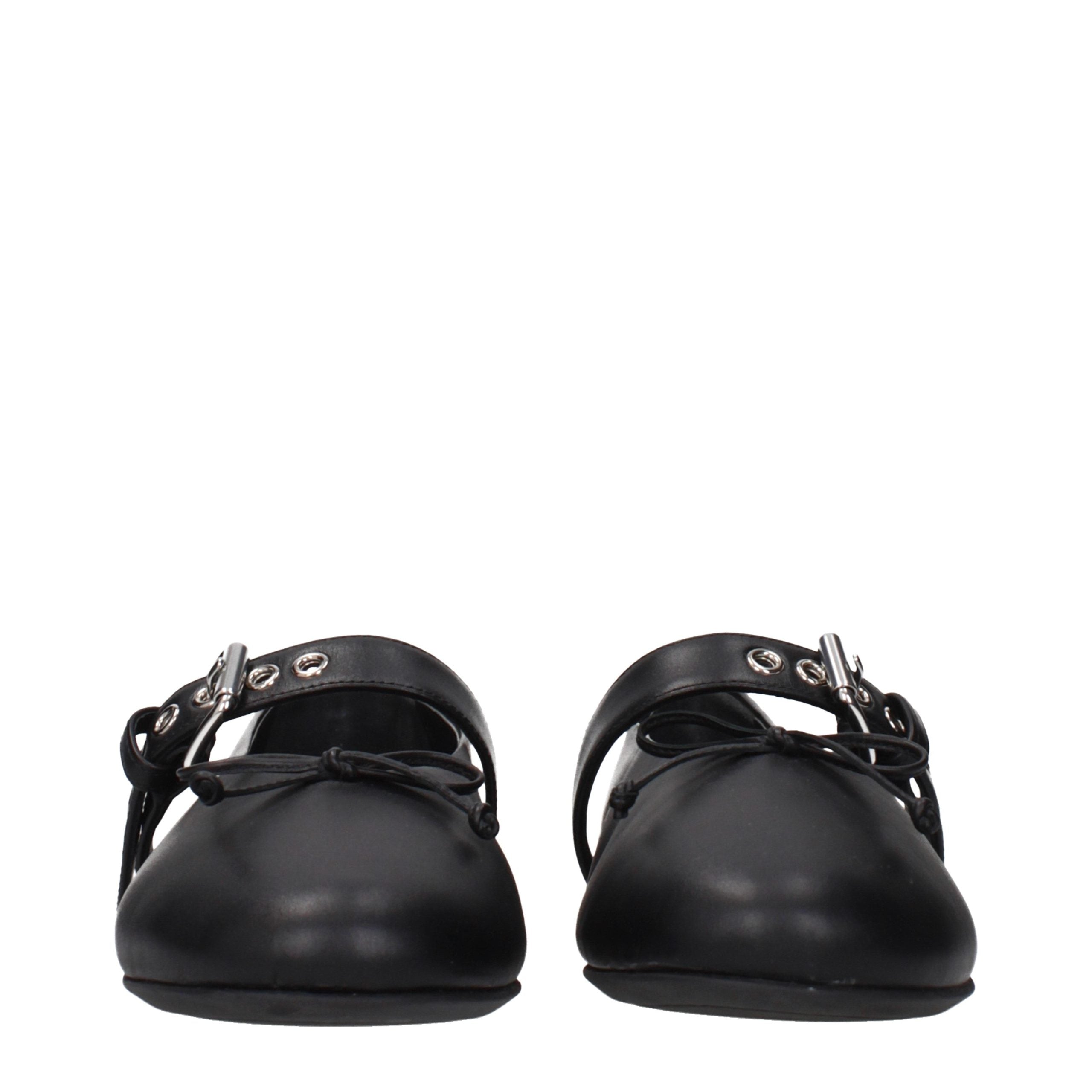 Miu Miu Schwarze Ballerinas aus Leder