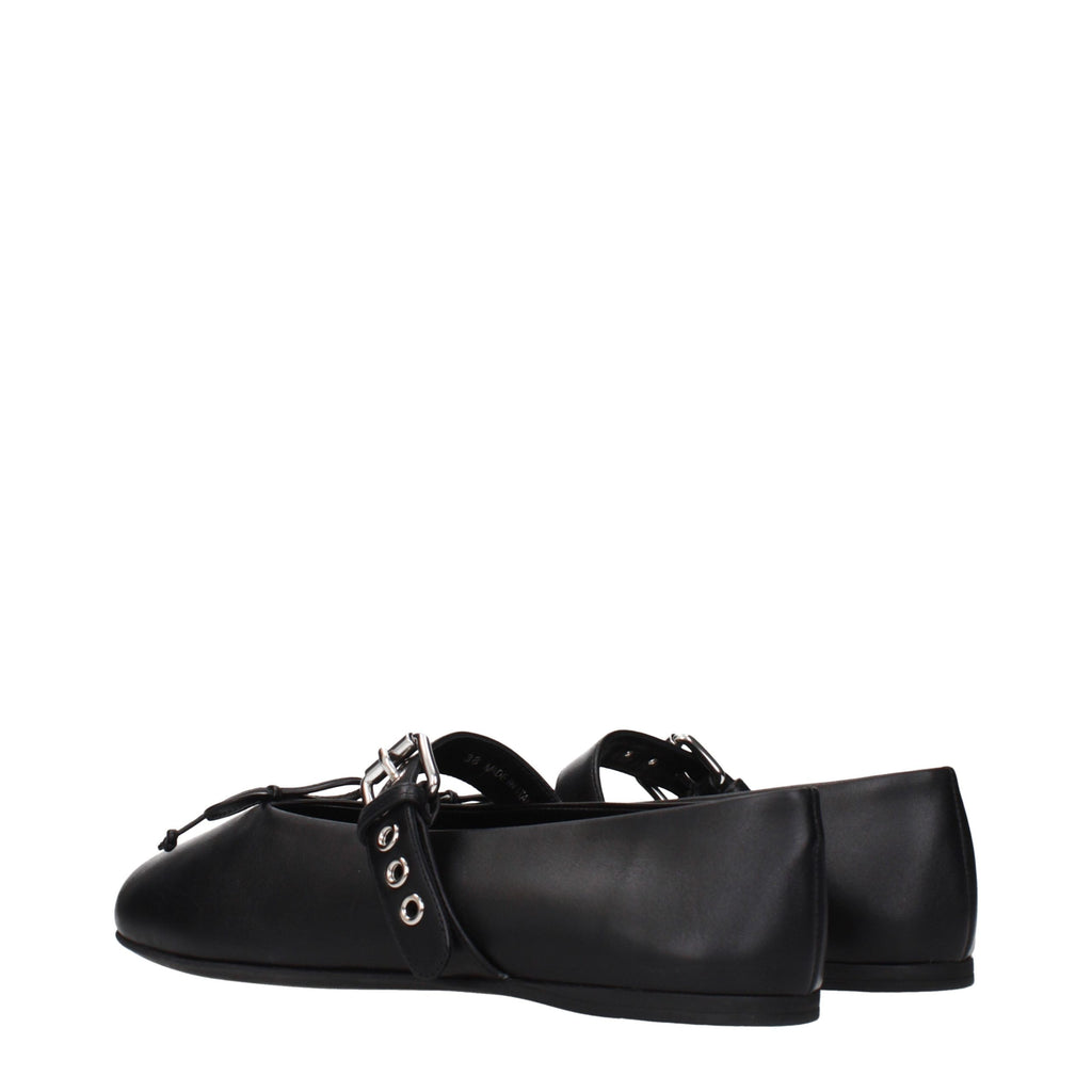 Miu Miu Schwarze Ballerinas aus Leder