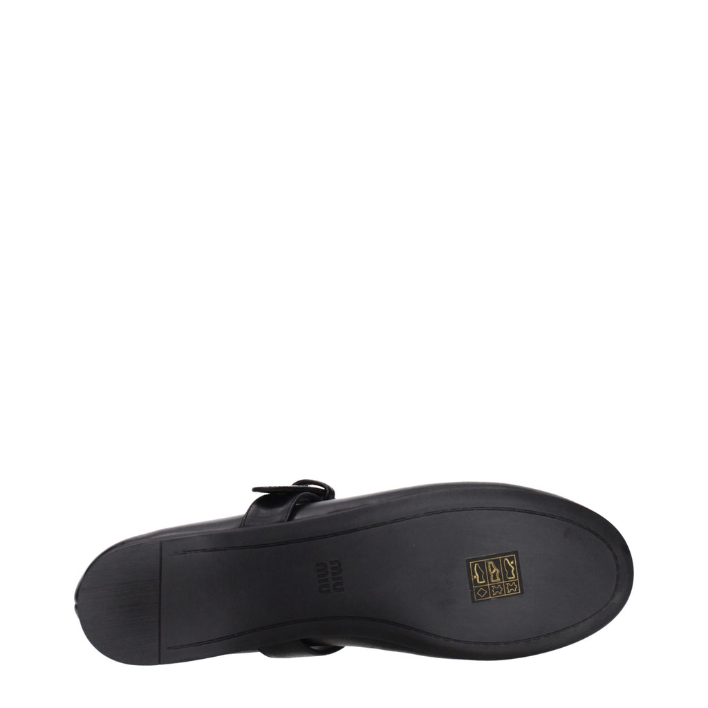 Miu Miu Schwarze Ballerinas aus Leder