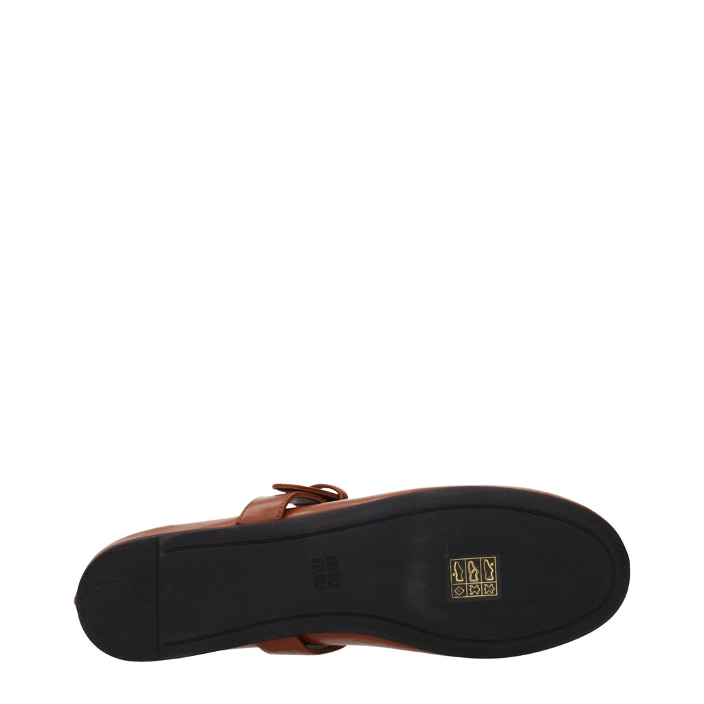 Miu Miu Ballerinas aus braunem Leder