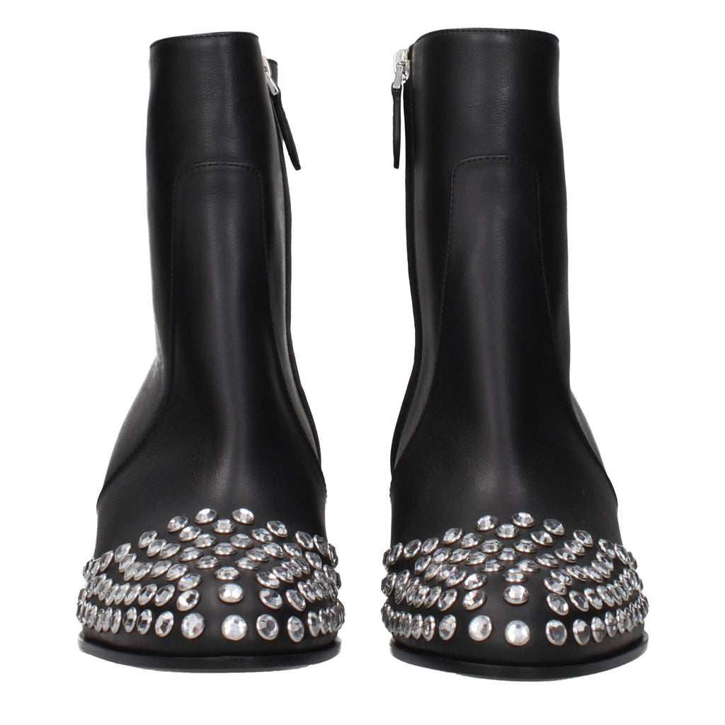Alaïa Schwarze Leder-Stiefeletten