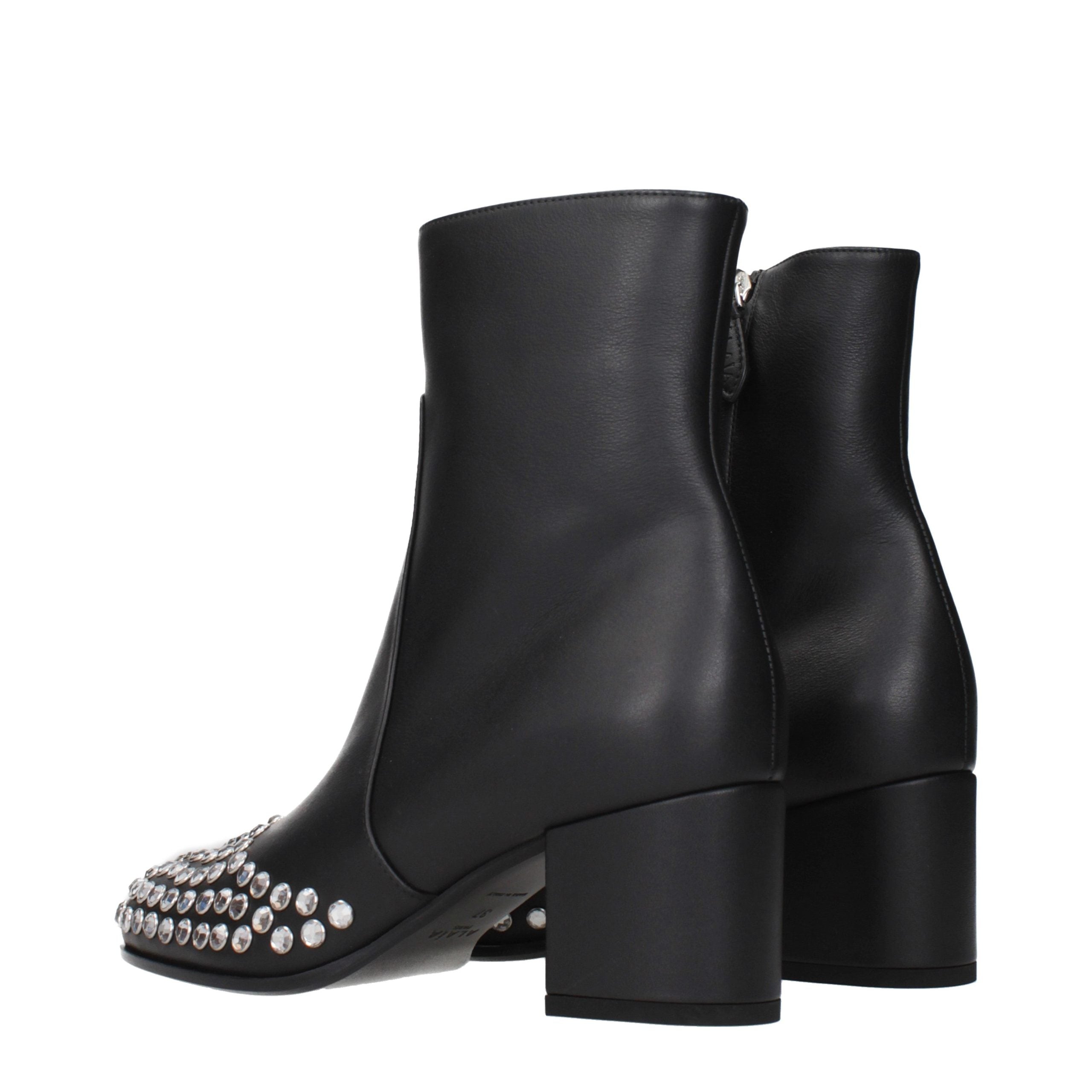 Alaïa Schwarze Leder-Stiefeletten