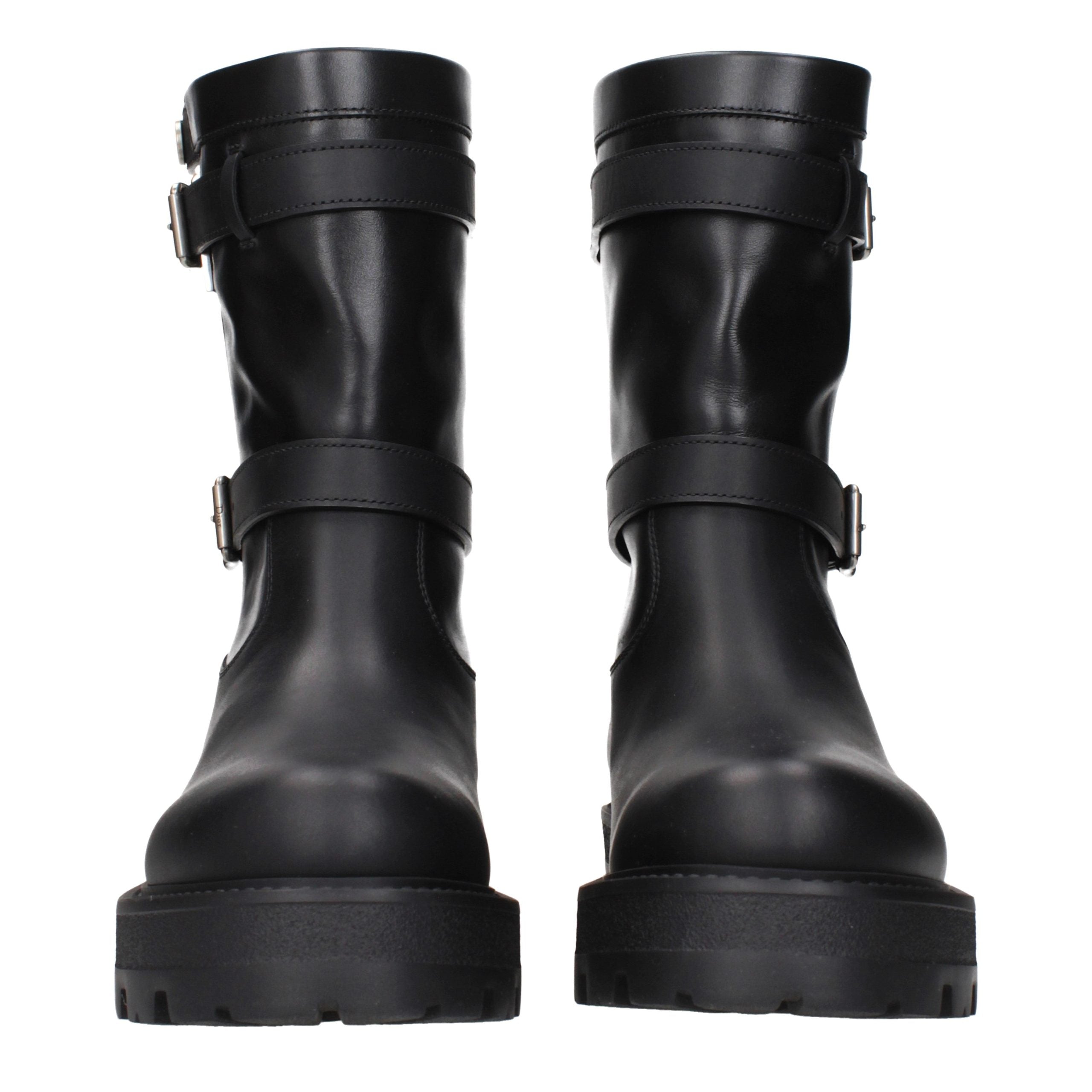 Christian Dior Schwarze Leder-Stiefeletten