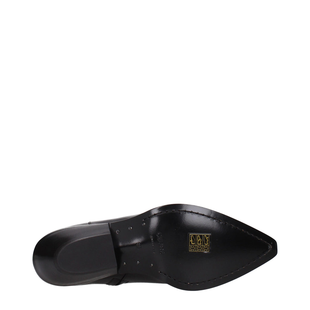 Celine Schwarze Leder-Stiefeletten