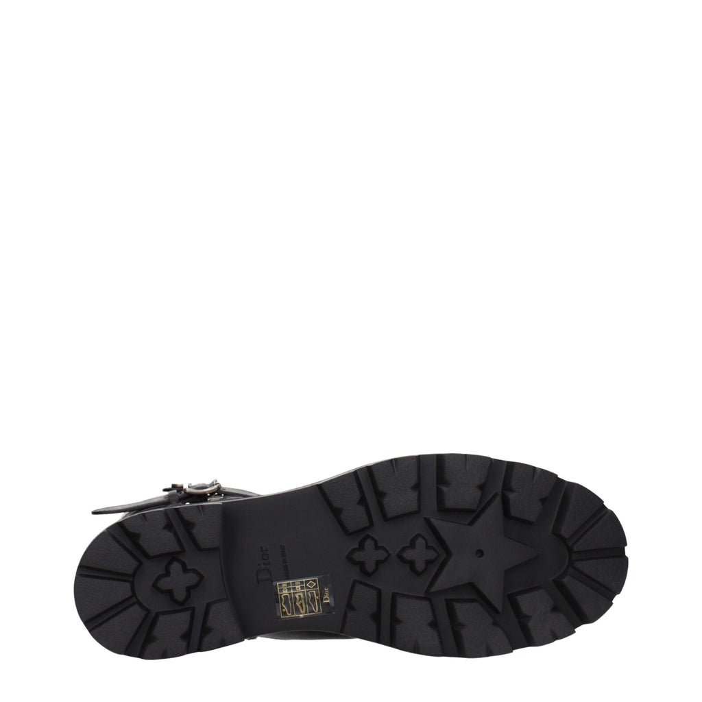 Christian Dior Schwarze Leder-Stiefeletten