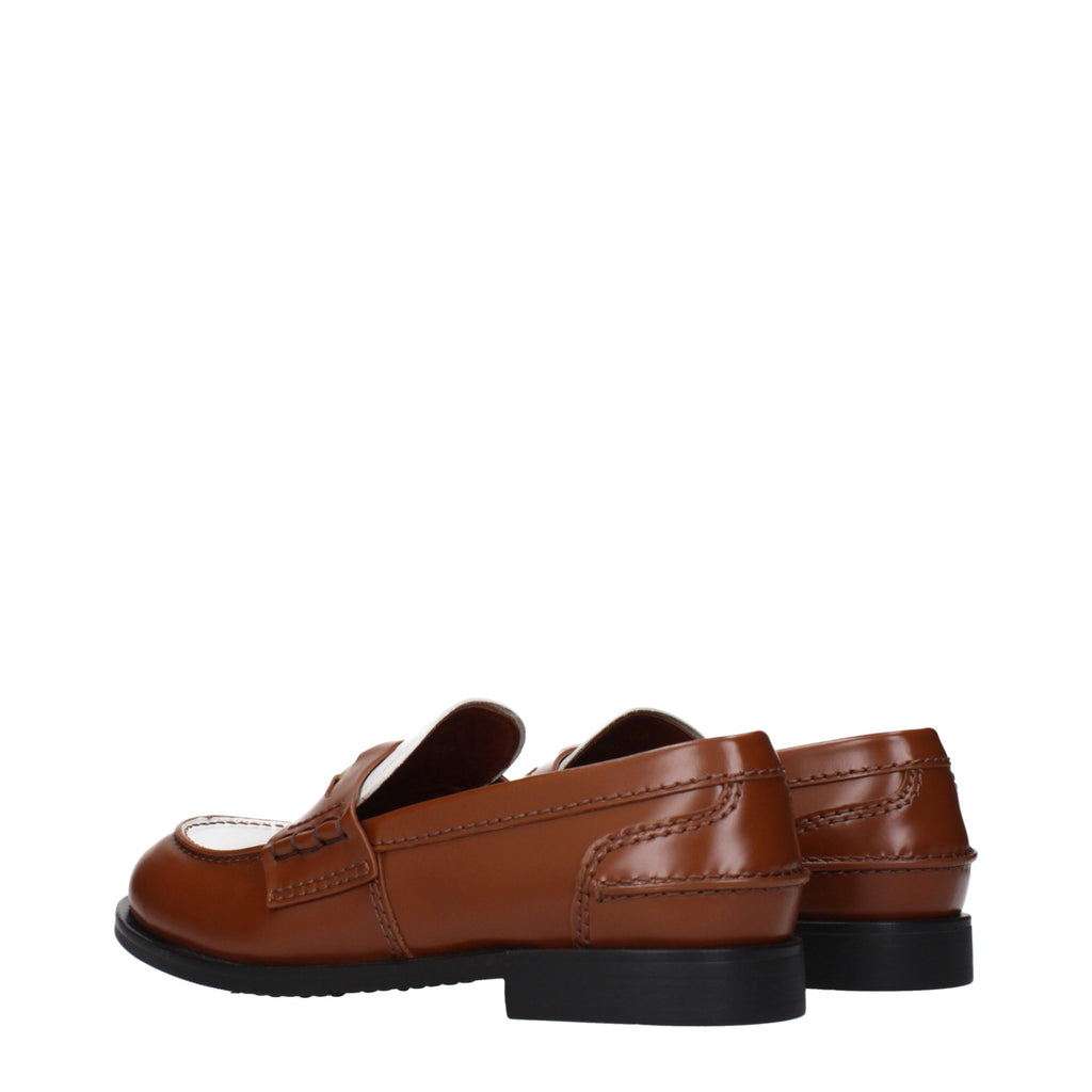 Miu Miu Braune Loafer aus Leder zum Hineinschlüpfen