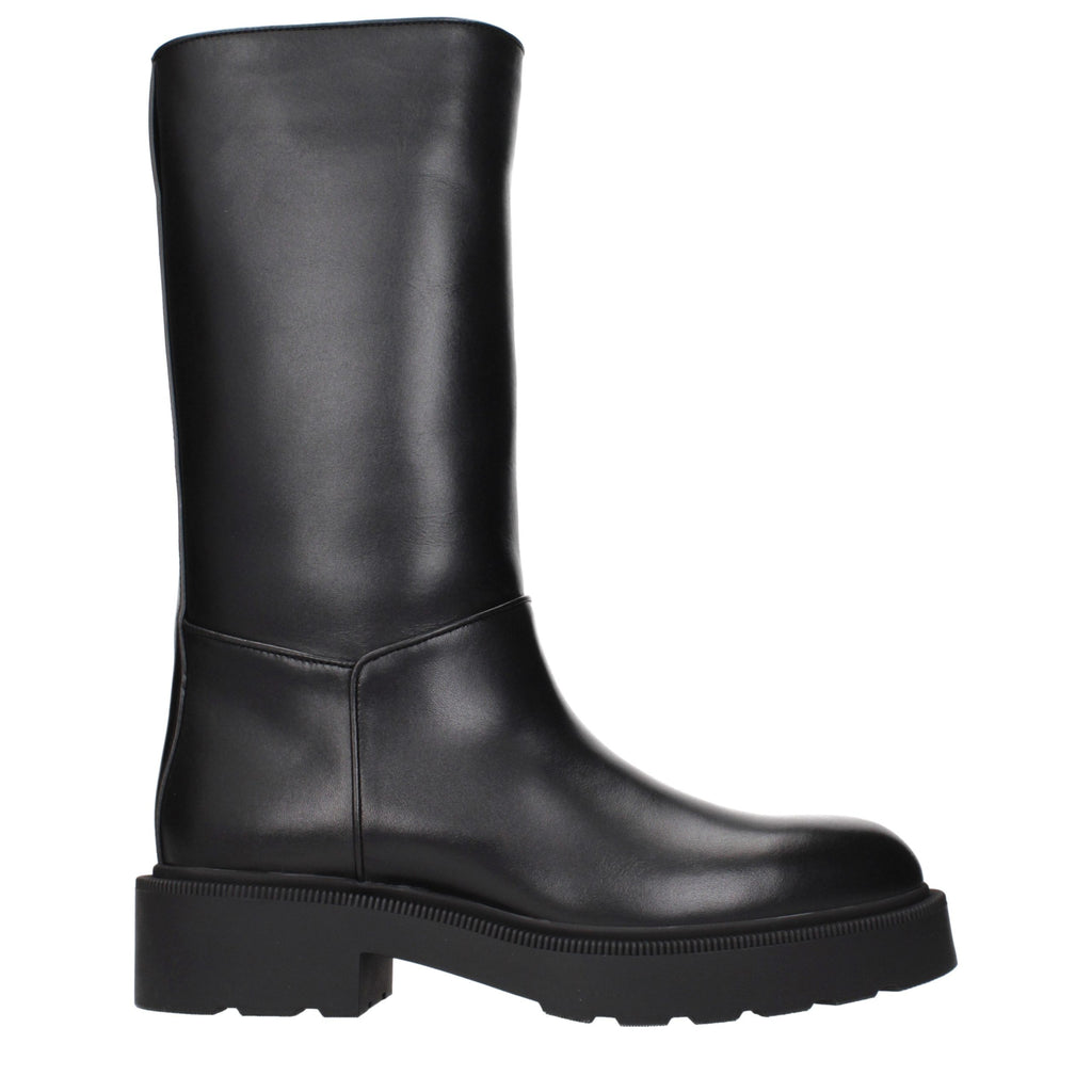 The Row Schwarze Lederstiefel