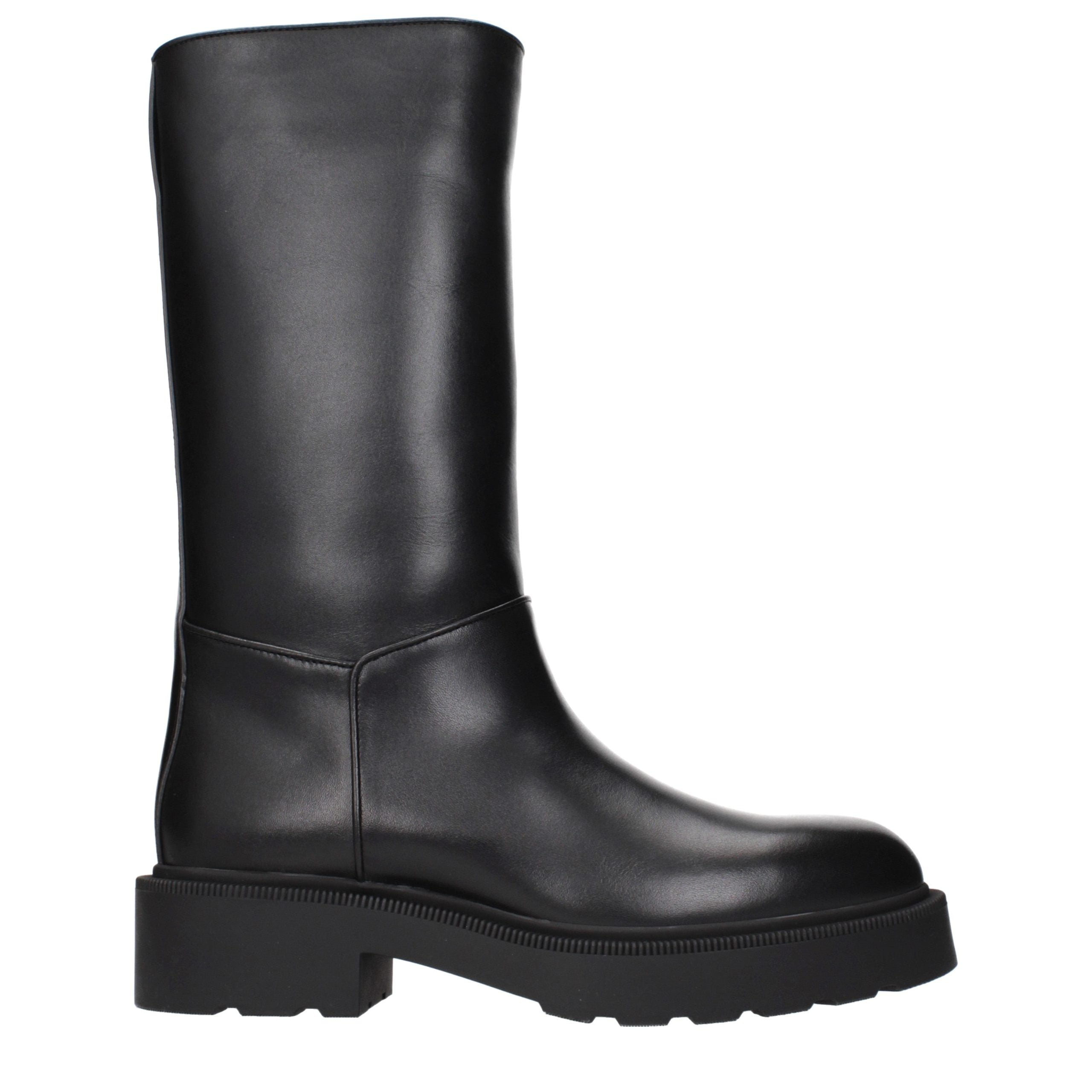 The Row Schwarze Lederstiefel