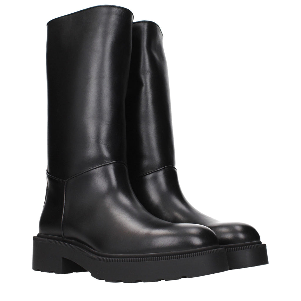 The Row Schwarze Lederstiefel