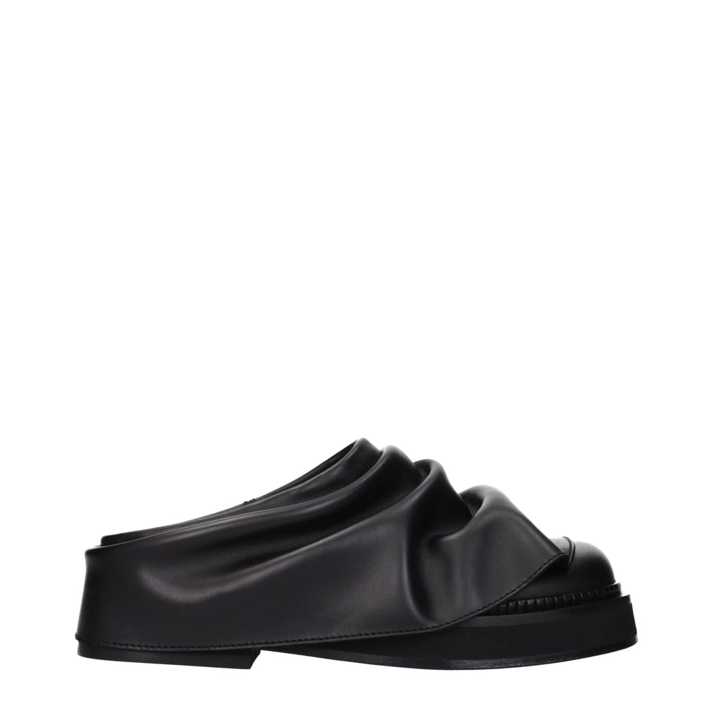 The Attico Schwarze Leder-Slipper