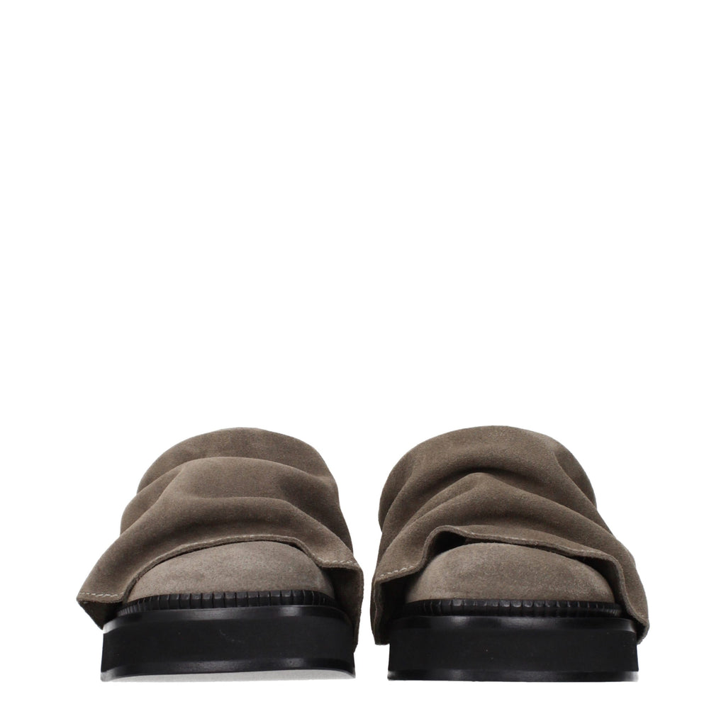 The Attico Graue Leder-Slipper