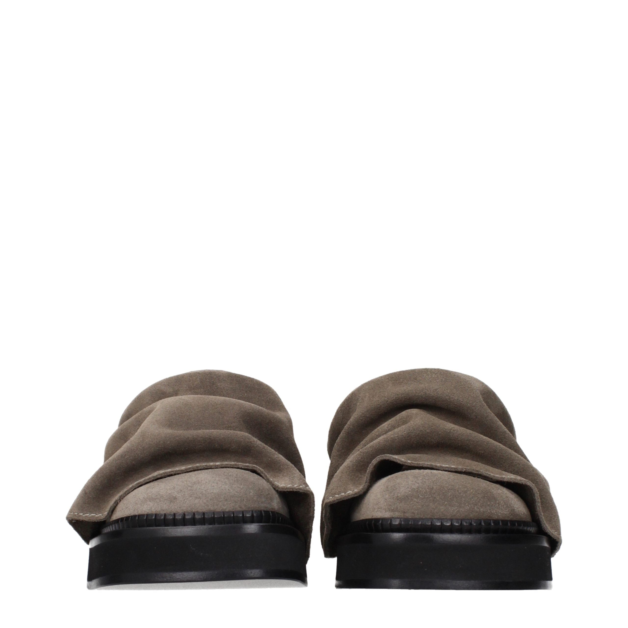 The Attico Graue Leder-Slipper
