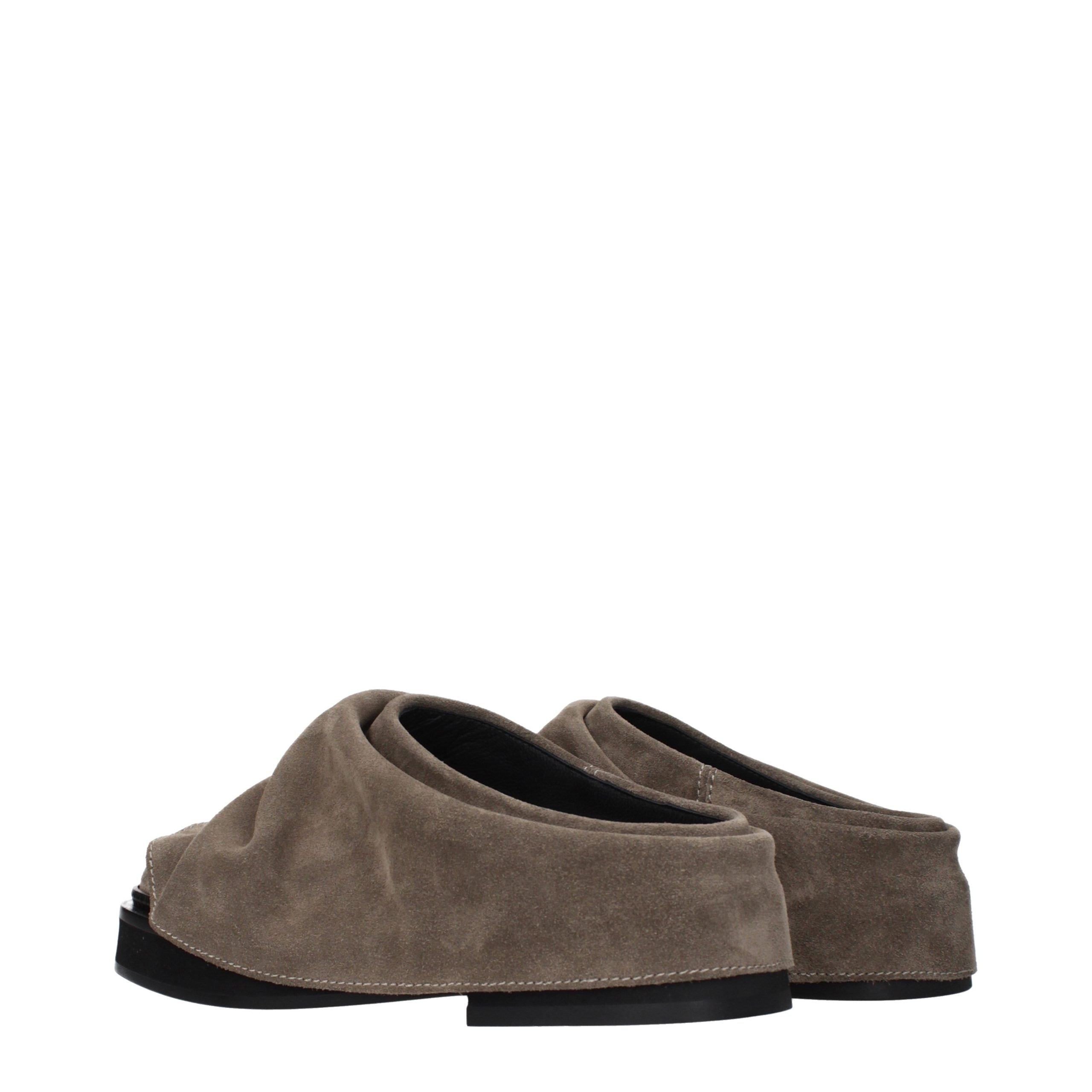The Attico Graue Leder-Slipper