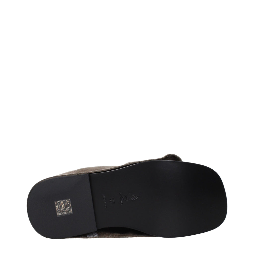 The Attico Graue Leder-Slipper