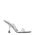 The Attico Graue Sandalen mit Stiletto-Absatz aus Leder