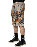 Dolce & Gabbana Beige Blumenprint Seiden-Bermudashorts für Herren